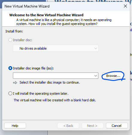 Welcome to the New Virtual Machine Wizard