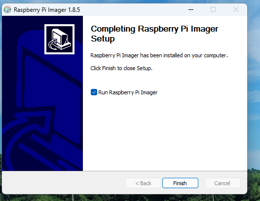 Completing Raspberry Pi Imager Setup