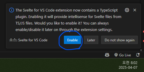 The Svelte for VS Code extenstion now contains a TypeScript Plugin.