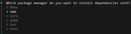 Which package manager do you want to install dependencies with?