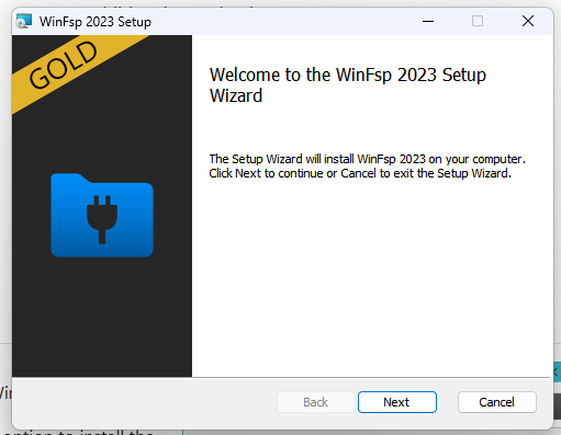 Welcome to the WinFsp 2023 Setup Wizard