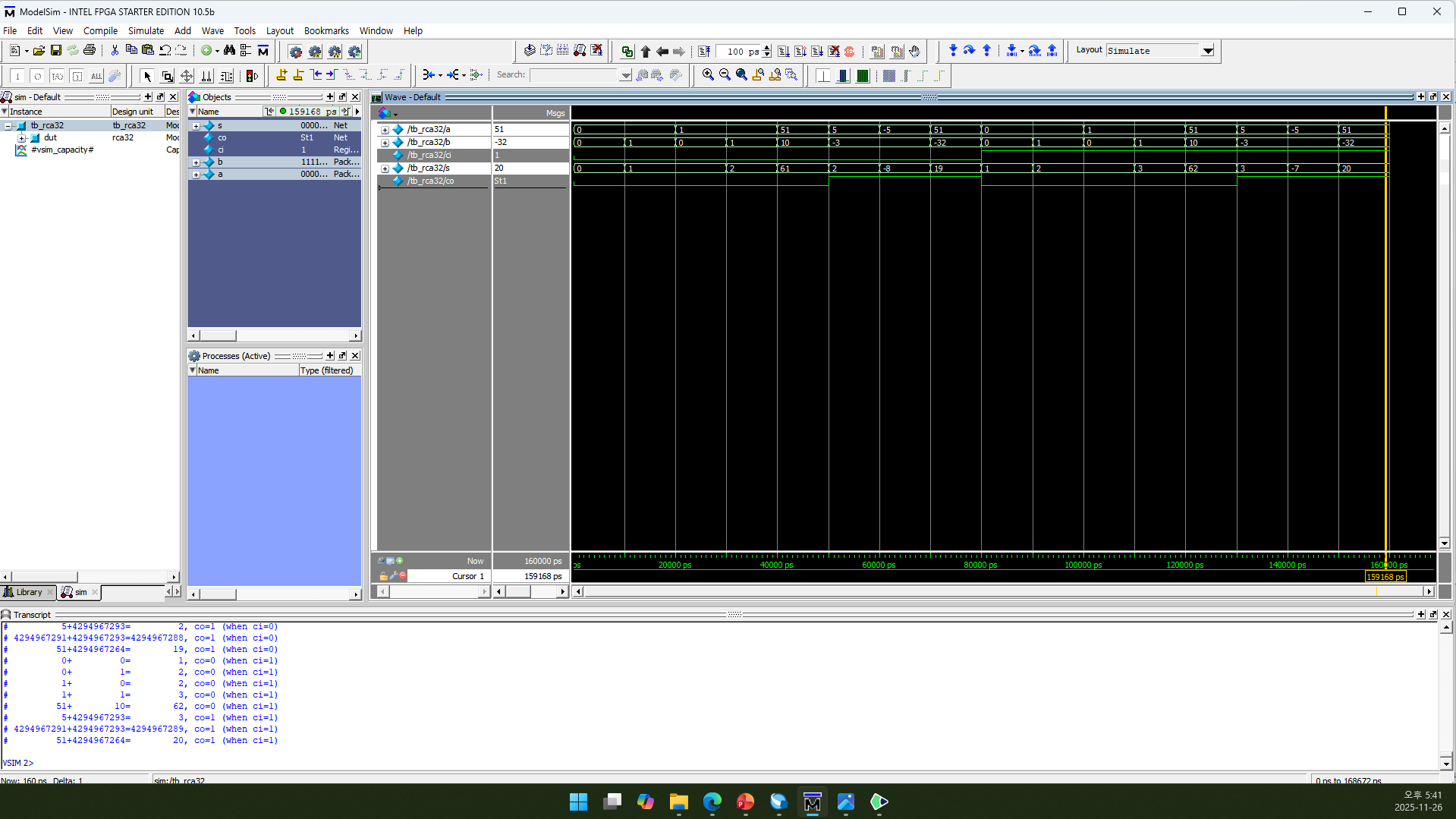 rca32 RTL Simulation