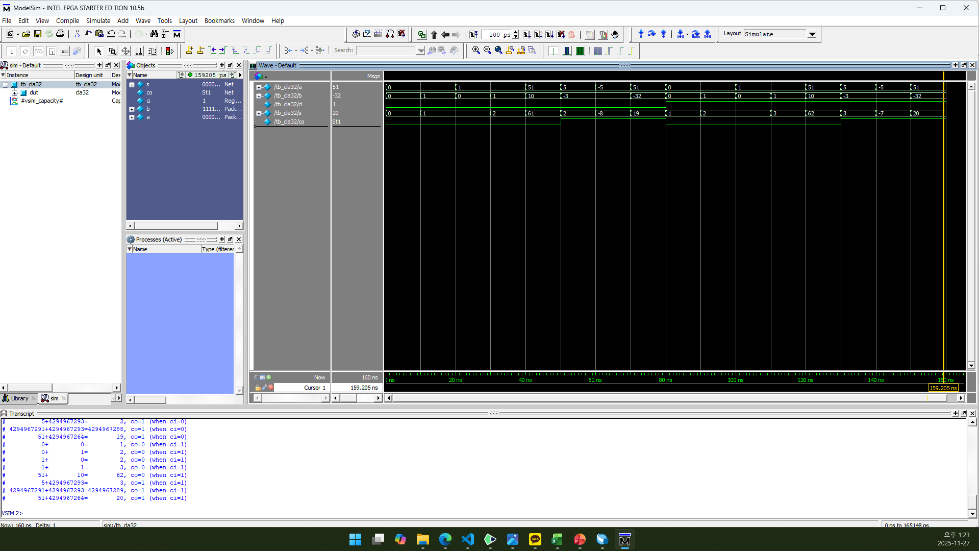cla32 RTL Simulation