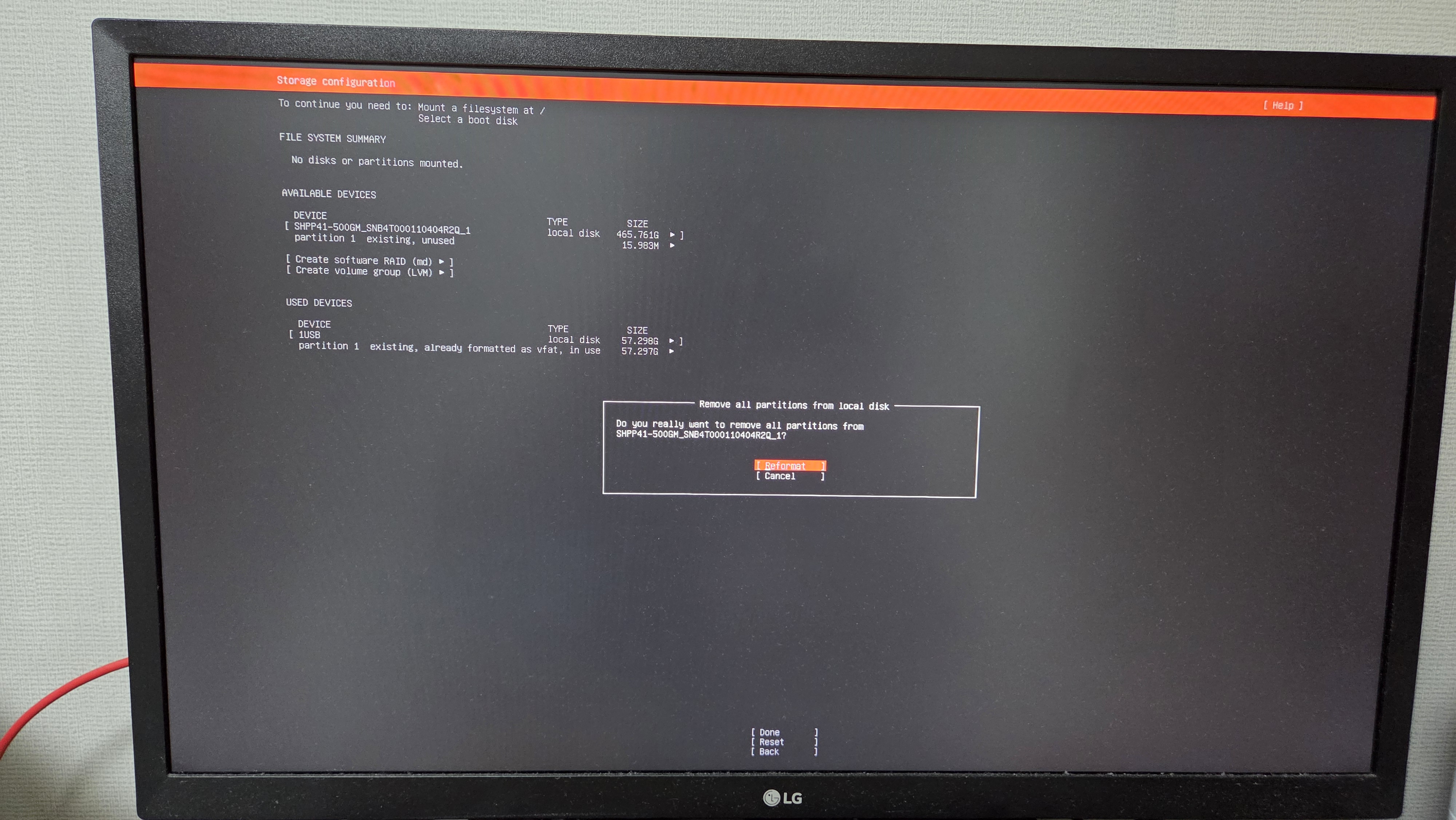 Remove all partitions from local disk