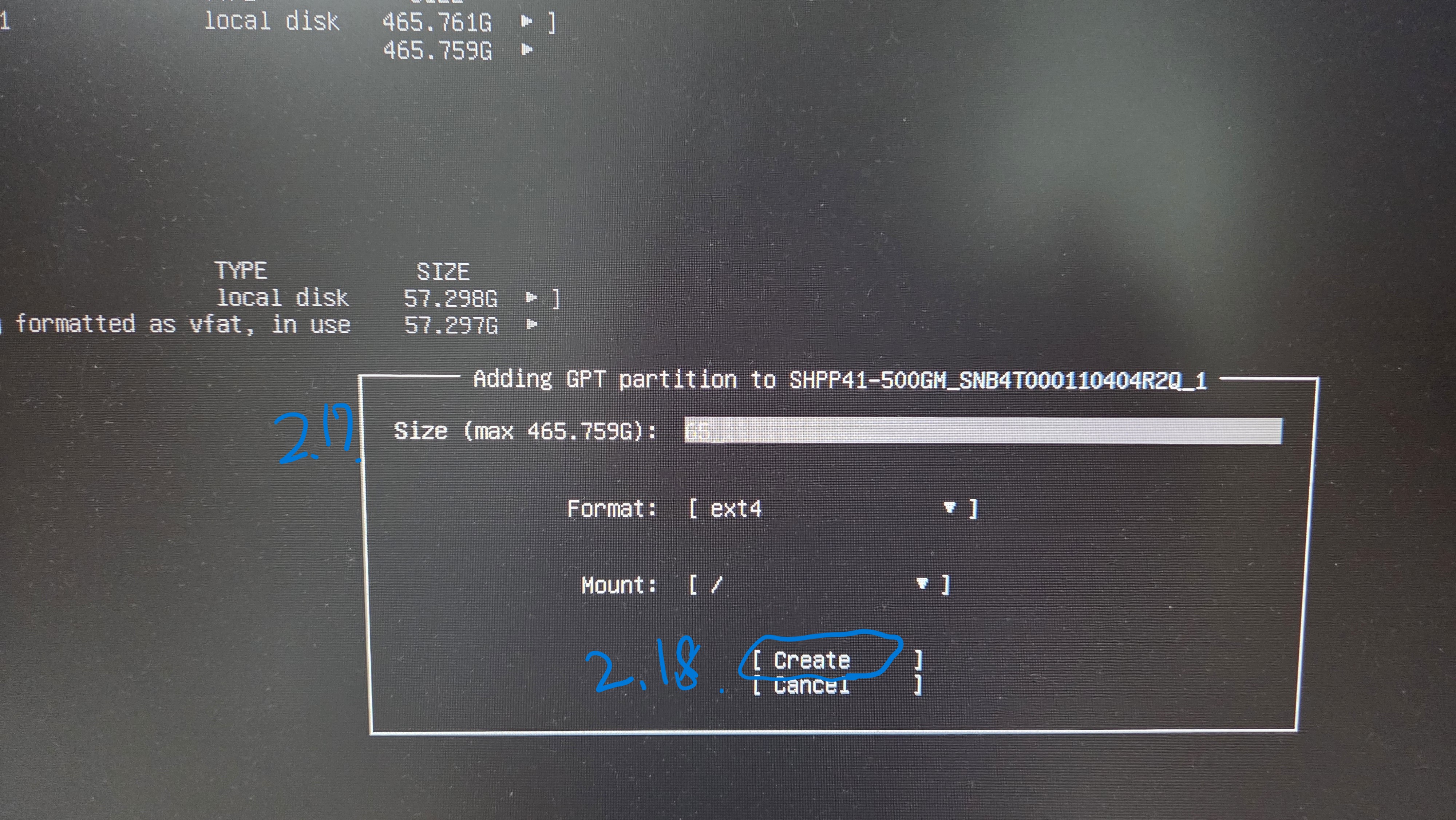 Adding GPT partition to